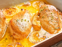 Печени пилешки гърди с цитрусов сос с мед и горчица на фурна - снимка на рецептата